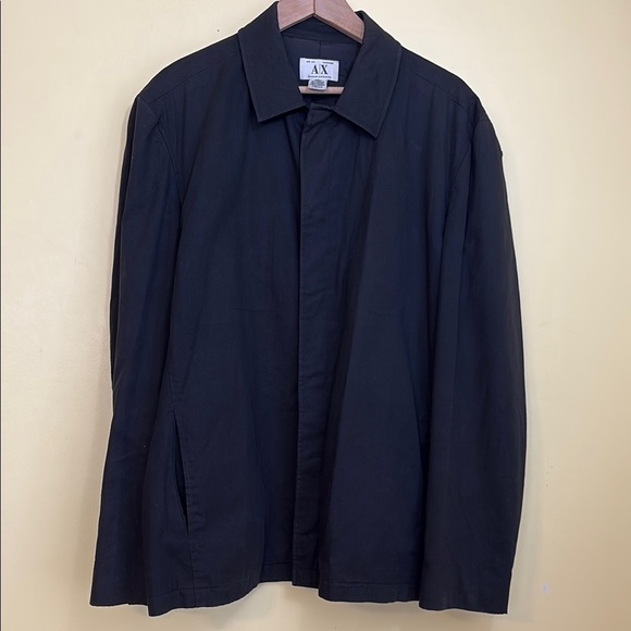 Armani Exchange | Black Hidden Button Down Pocket Lined Jacket Blazer L - Picture 1 of 10